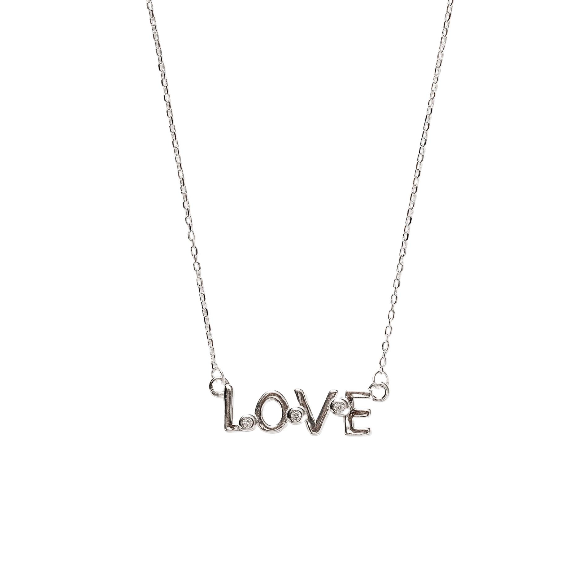 Imagem Colar entremeio love com zircônias 19mm 40+5cm