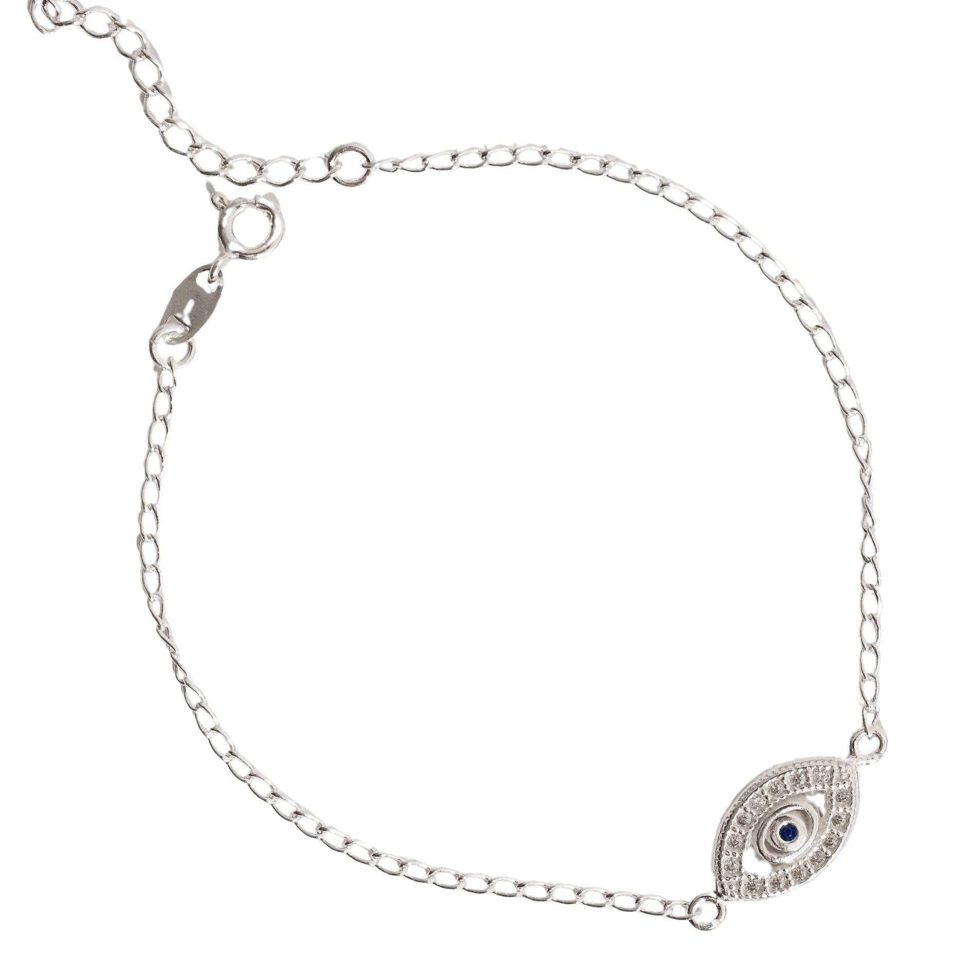 Imagem Pulseira entremeio olho com zircônias 14mm
