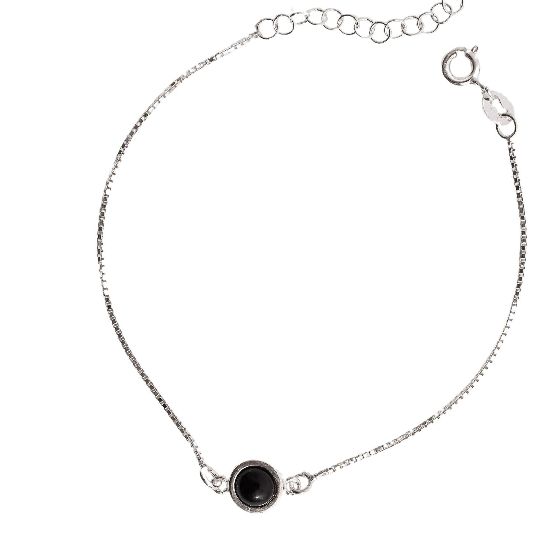Imagem Pulseira entremeio pedra ônix 7mm v15 16cm com alongadora