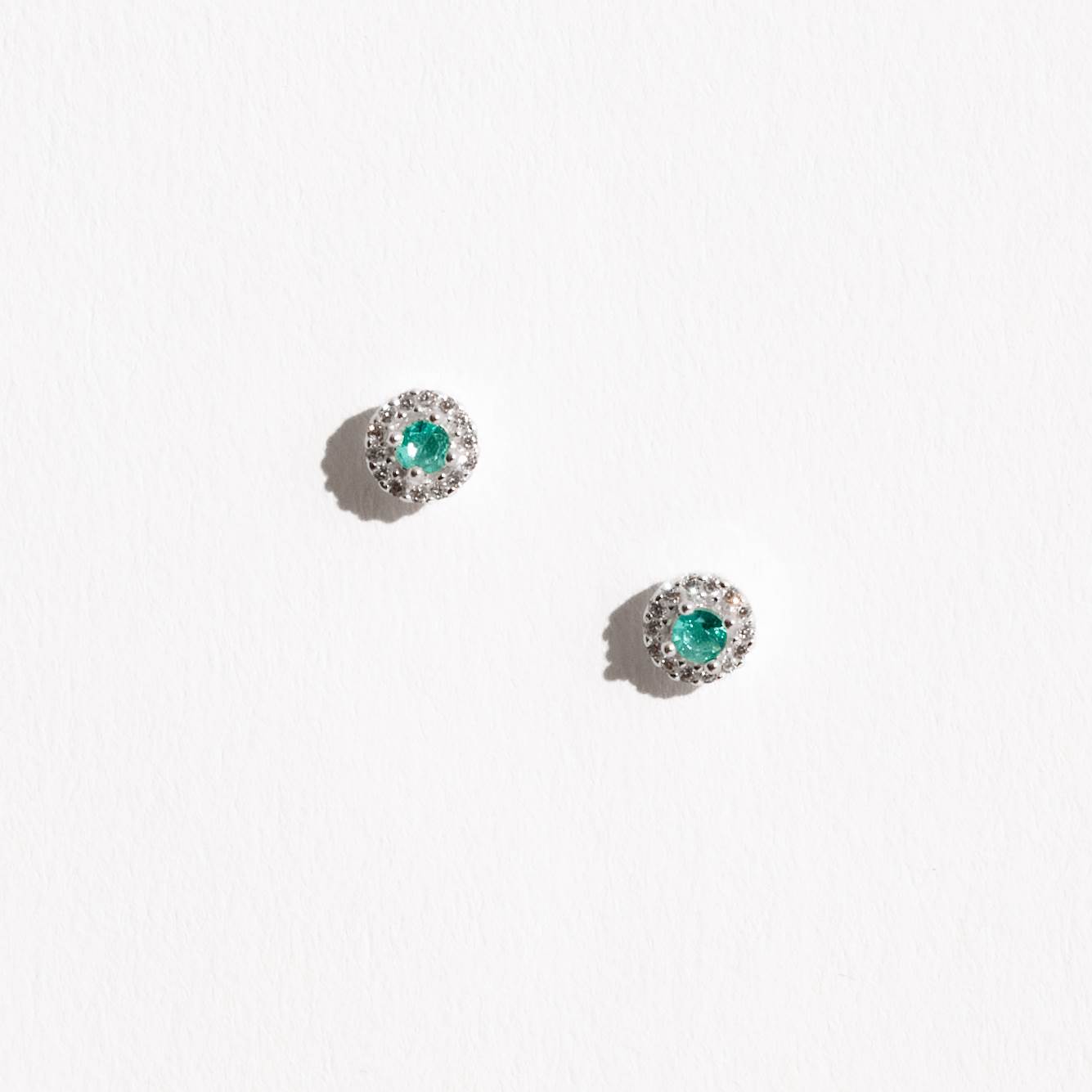 Imagem Brinco zircônia turmalina com cravejado 6mm