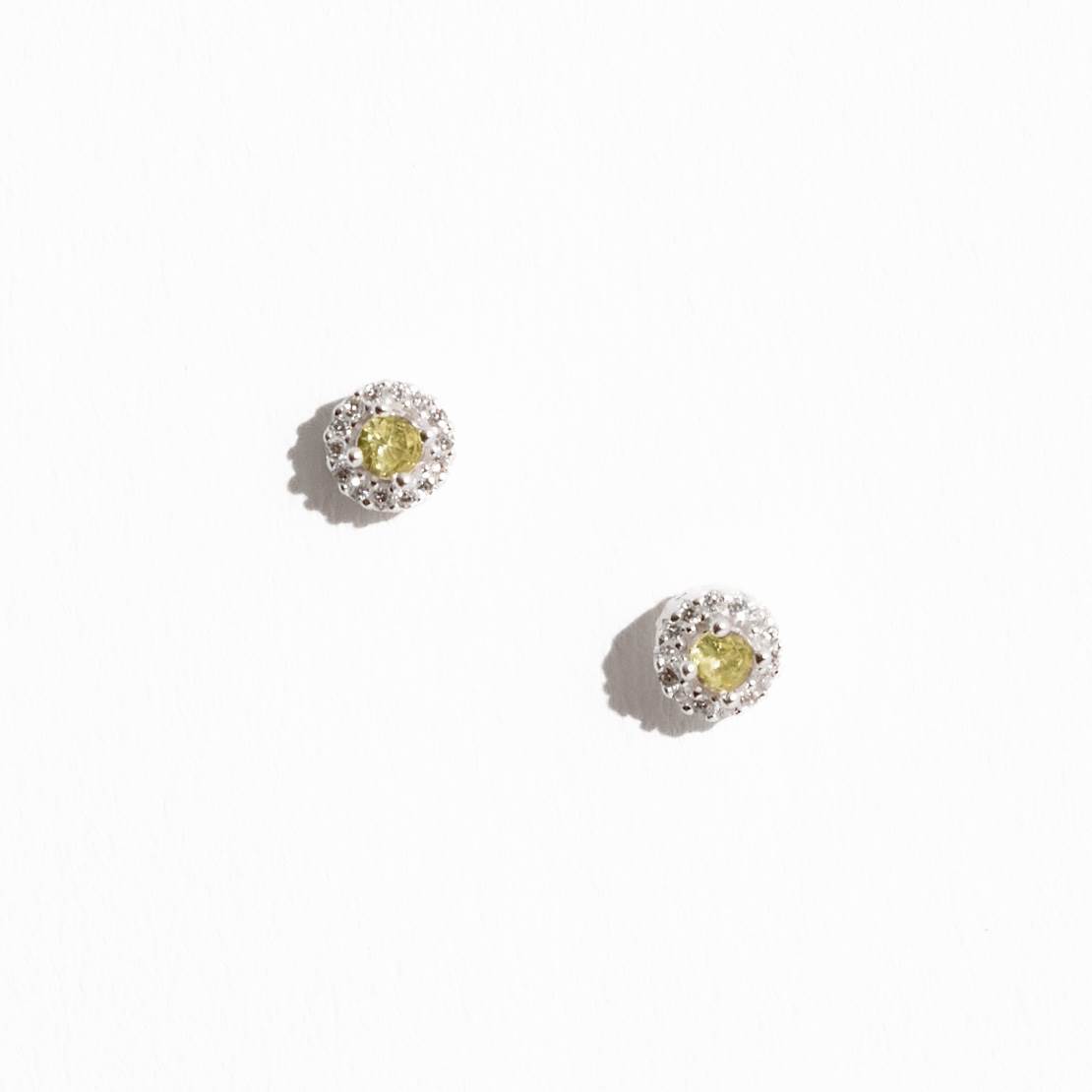 Imagem Brinco zircônia amarela com cravejado 6mm