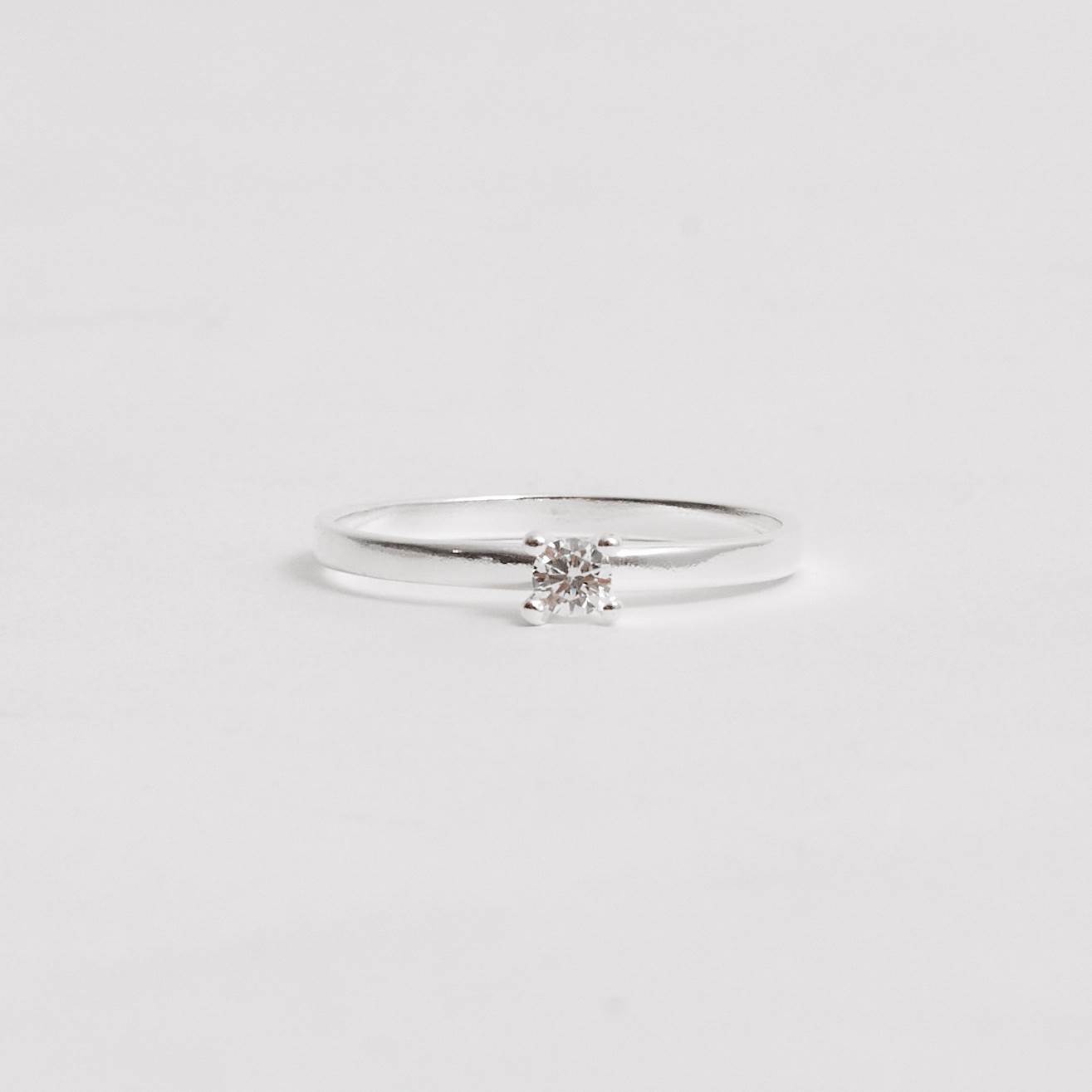 Imagem Anel solitário zircônia 3mm fio quadrado