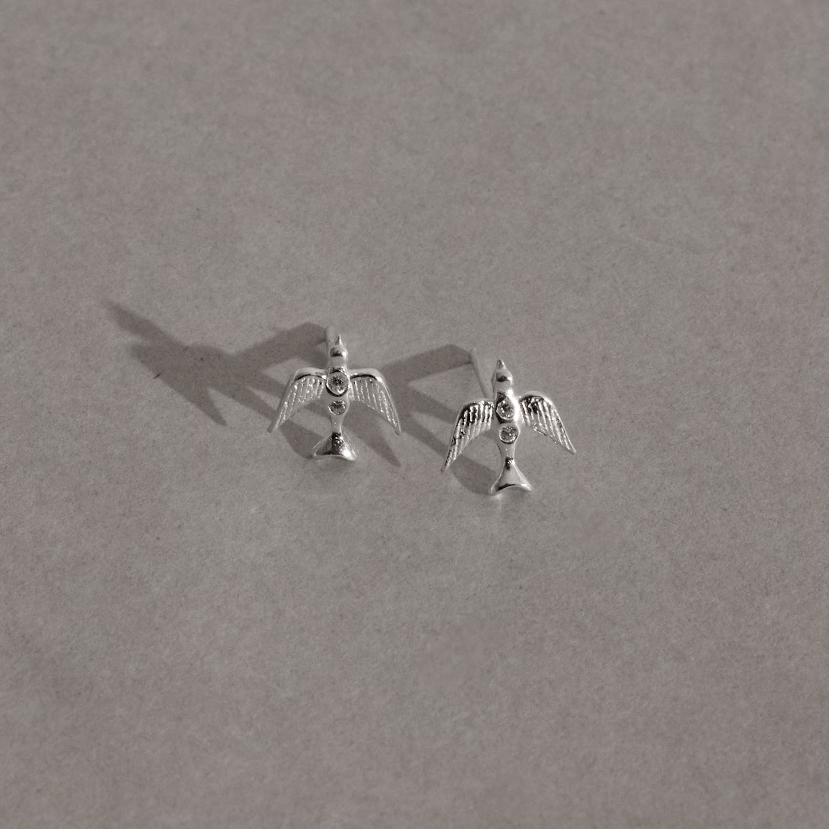 Imagem Secundária Brinco passarinho com zircônias 7mm