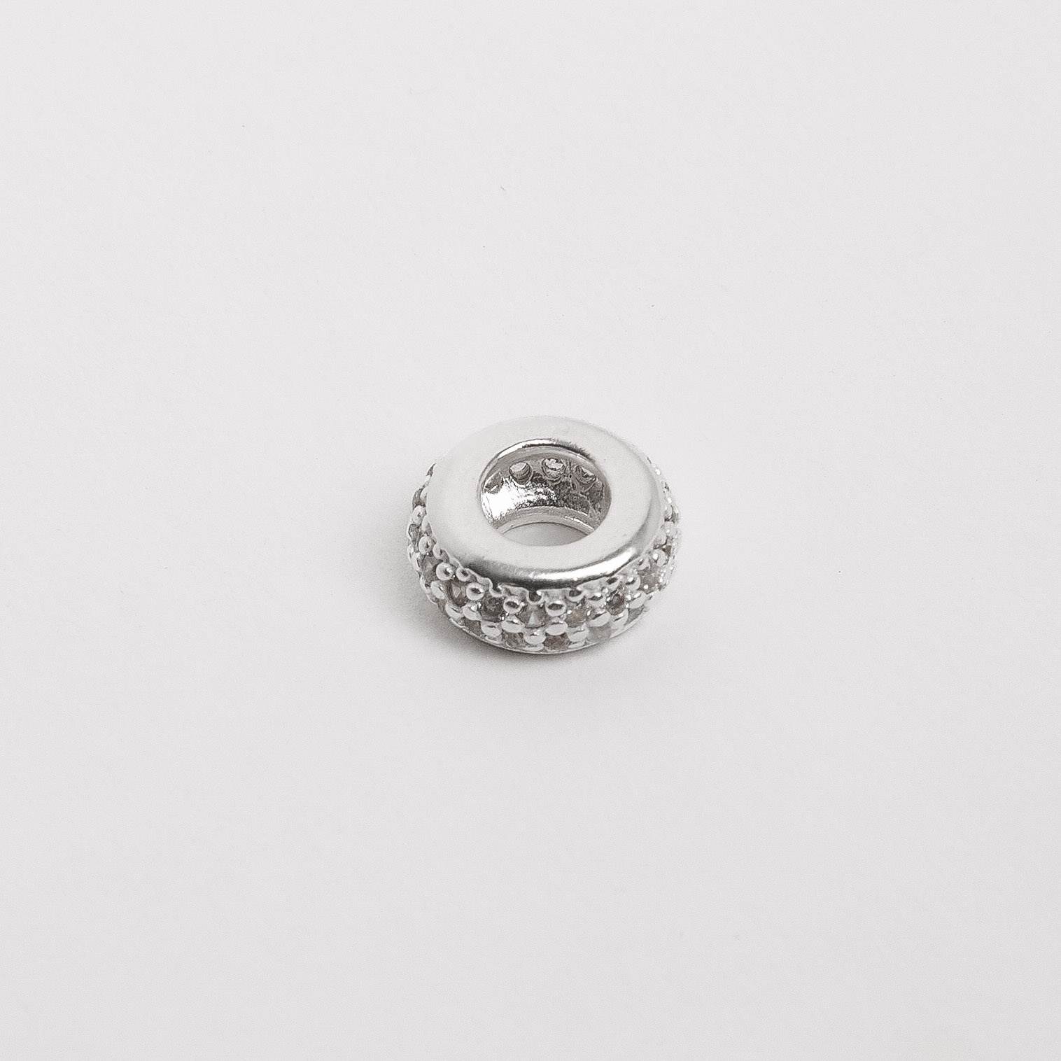 Berloque separador cravejado duplo 10mm
