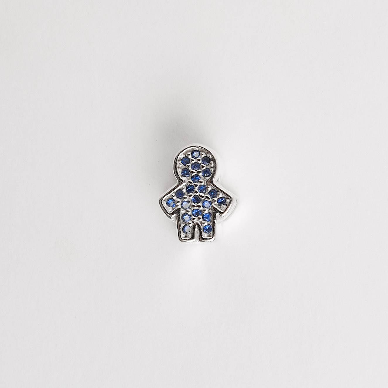 Berloque separador menino cravejado azul 10mm