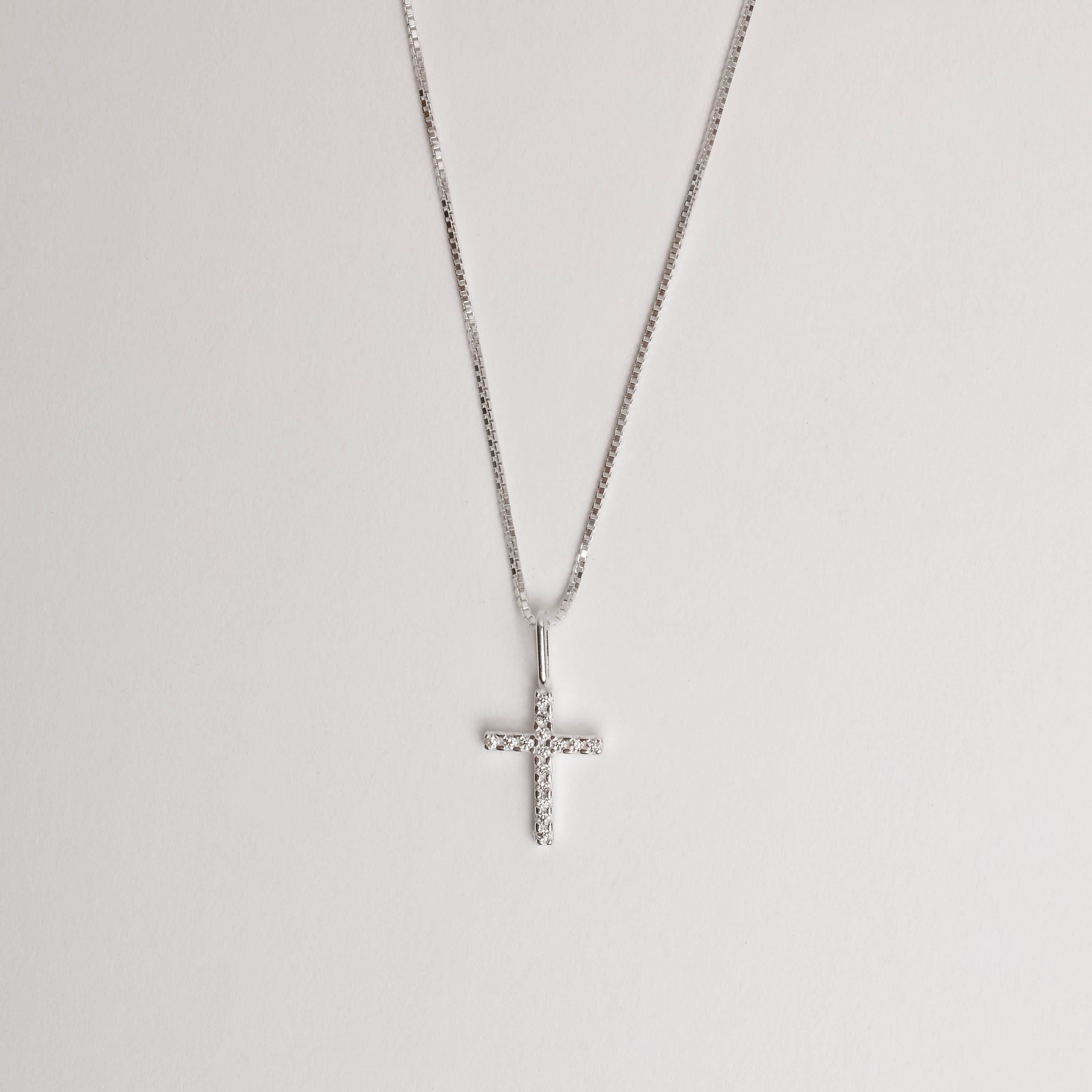 Imagem Colar pingente cruz toda cravejada 11mm 45cm