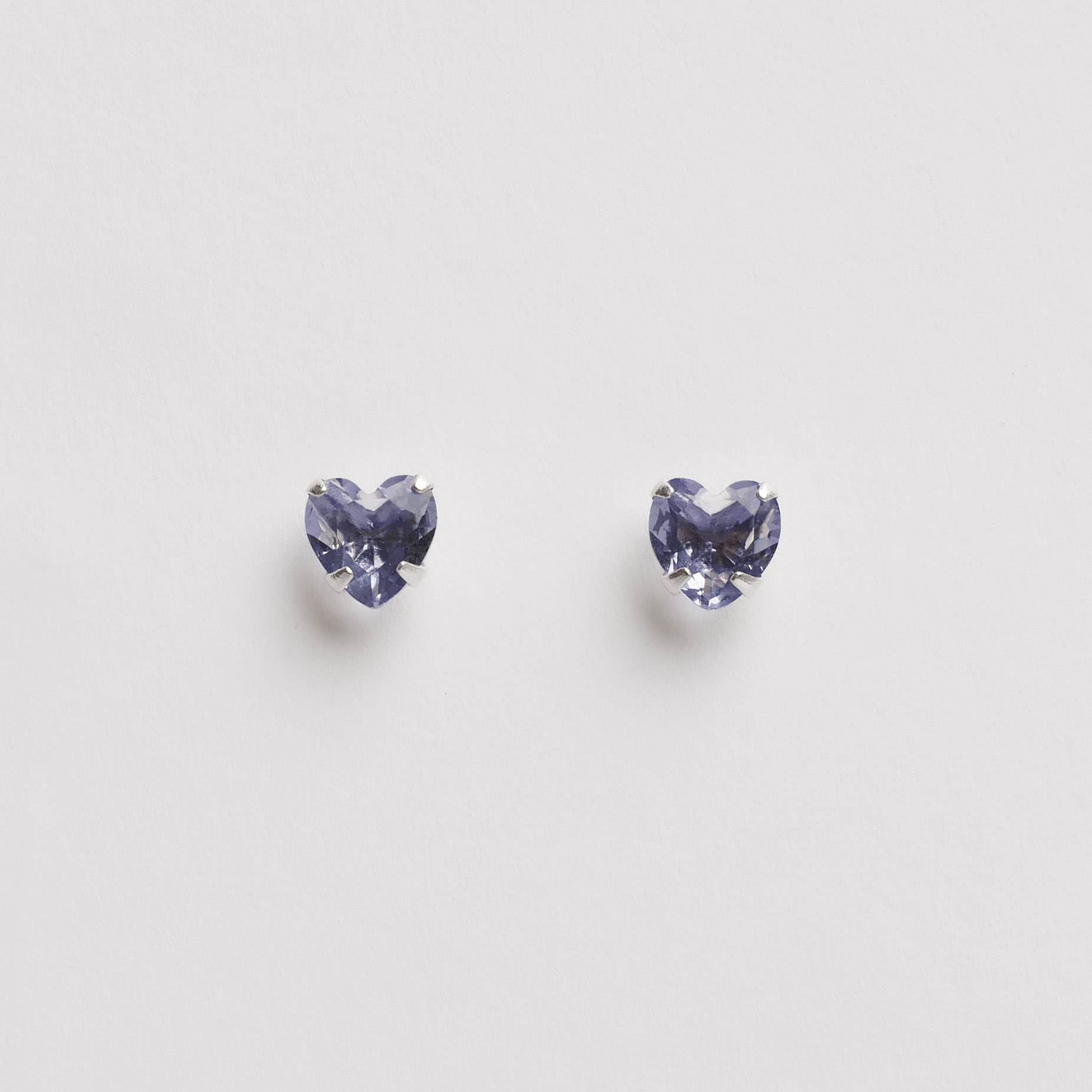Imagem Brinco zircônia coração lilás 6mm