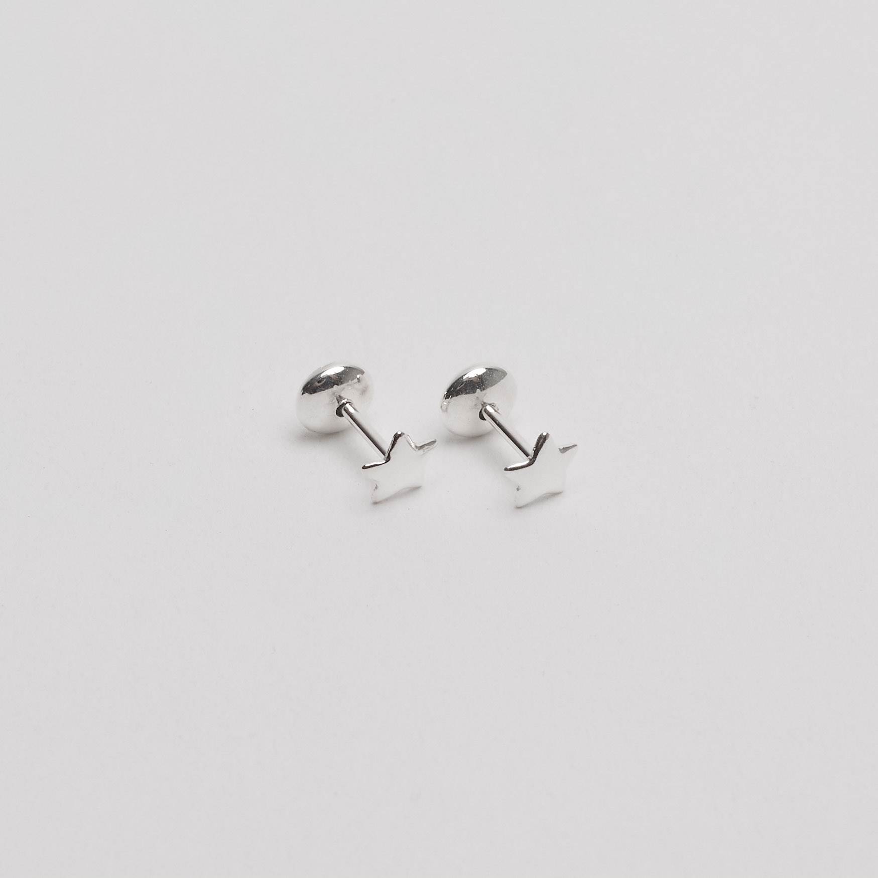 Imagem Secundária Brinco infantil estrela 4mm tarraxa baby