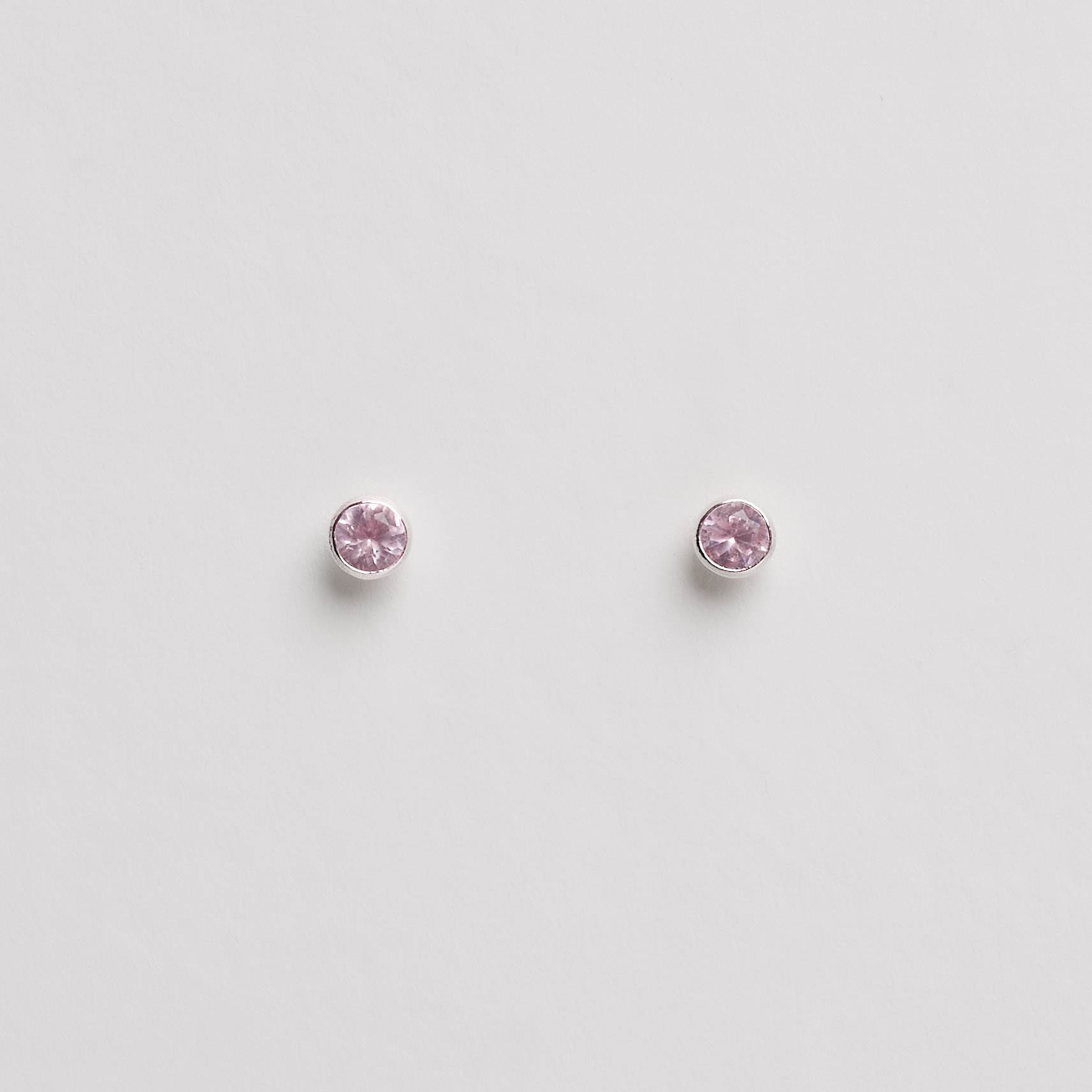 Imagem Brinco infantil zircônia rosa claro 3mm tarraxa baby - CI