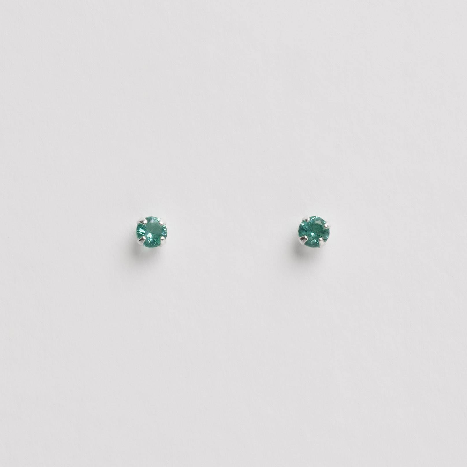 Imagem Brinco zircônia redonda turmalina 3mm