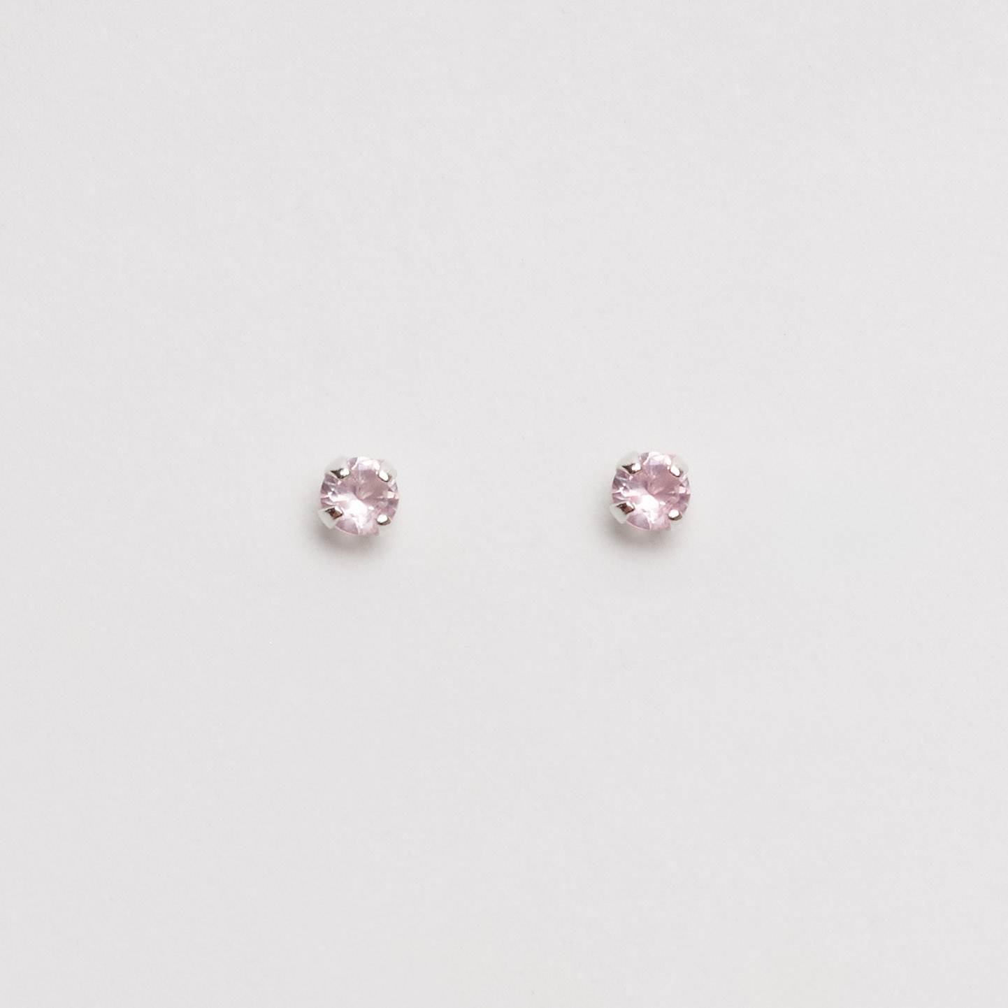 Imagem Brinco zircônia redonda rosa claro 3mm