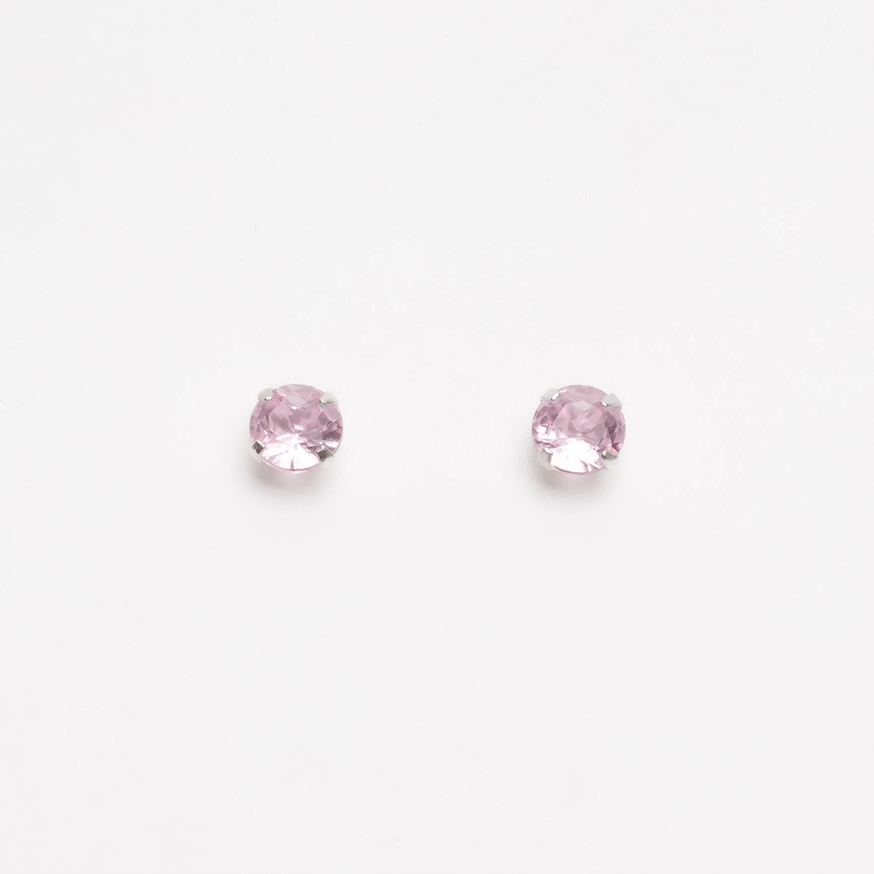 Imagem Brinco zircônia redonda rosa 5mm