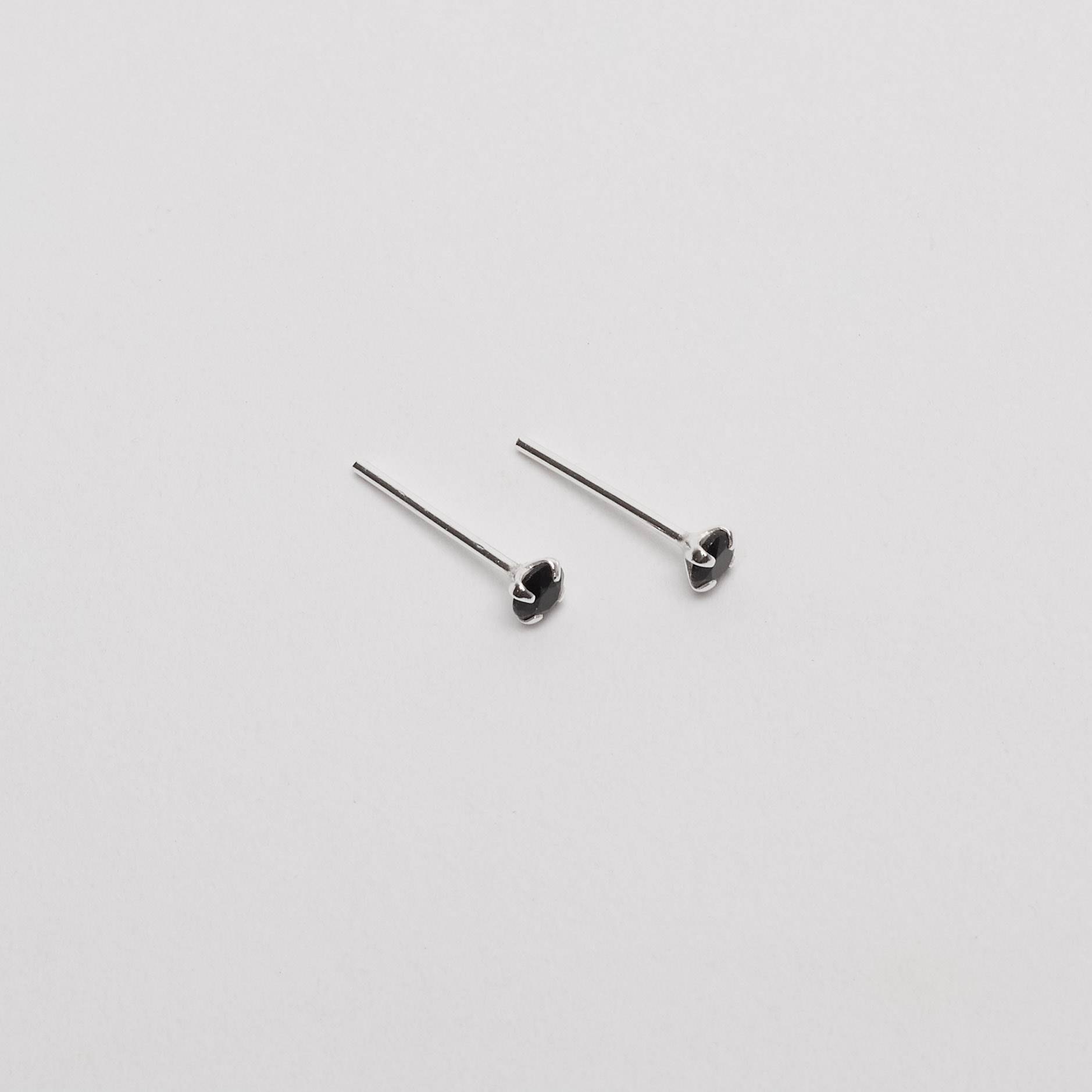 Imagem Secundária Brinco zircônia redonda ônix 3mm