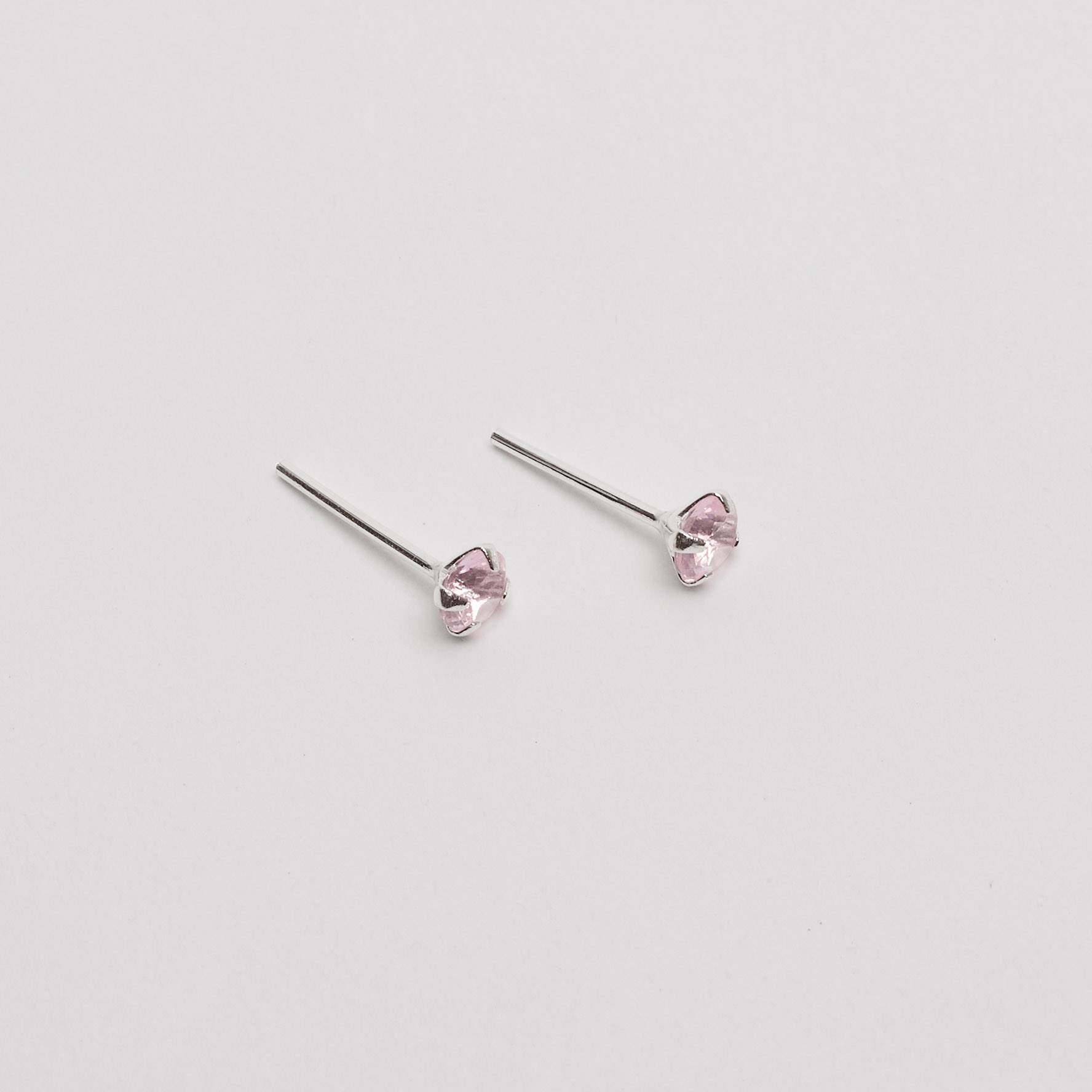 Imagem Secundária Brinco zircônia redonda rosa 4mm