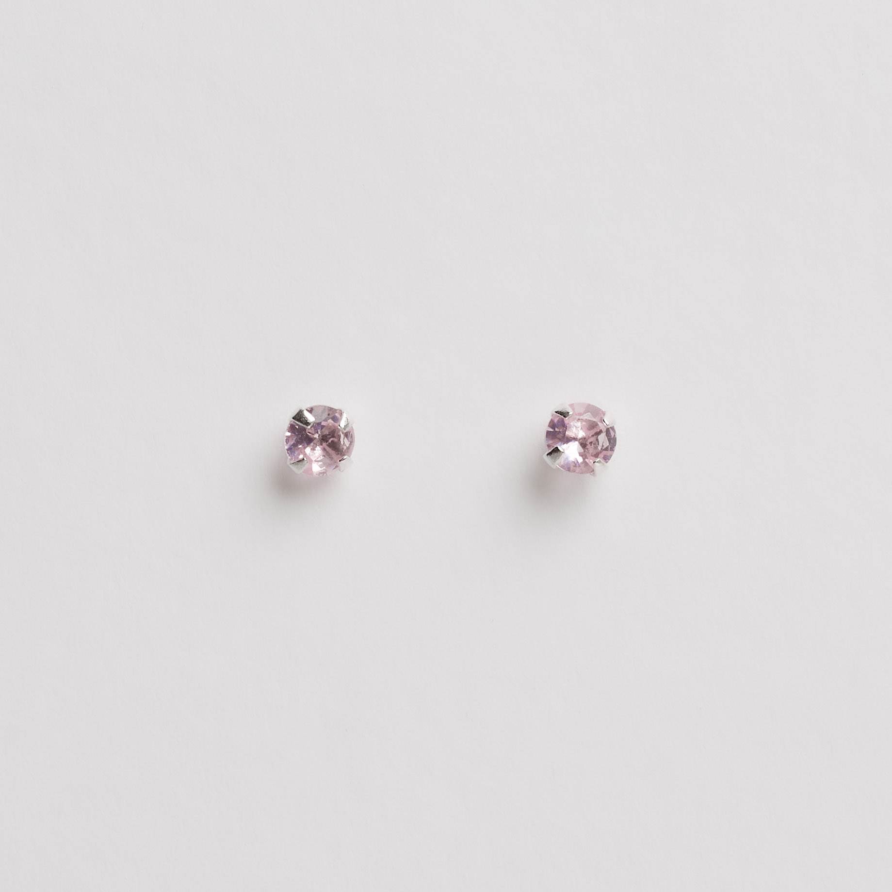 Imagem Brinco zircônia redonda rosa 4mm