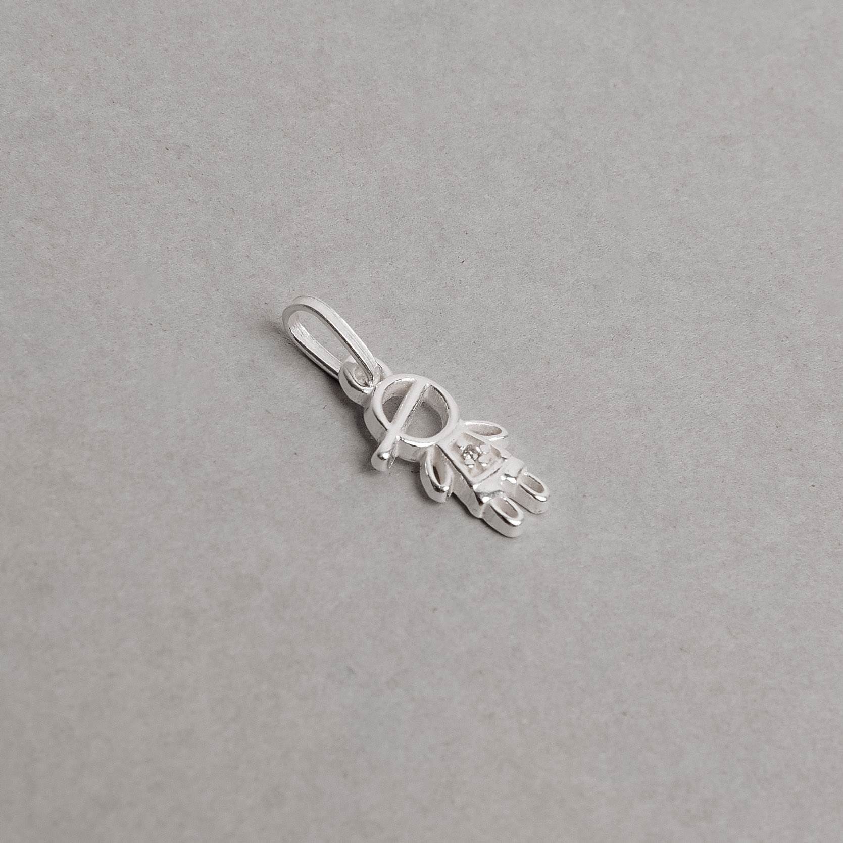 Pingente menino cravejado cristal 10mm
