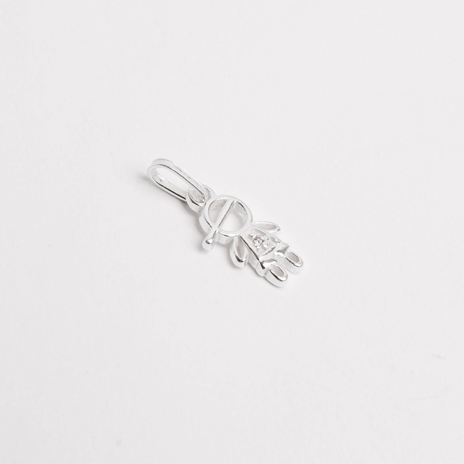 Pingente menino cravejado cristal 10mm