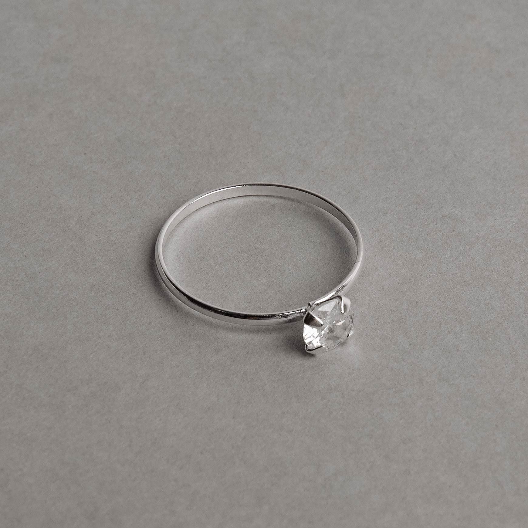 Anel solitário zircônia cristal 5mm
