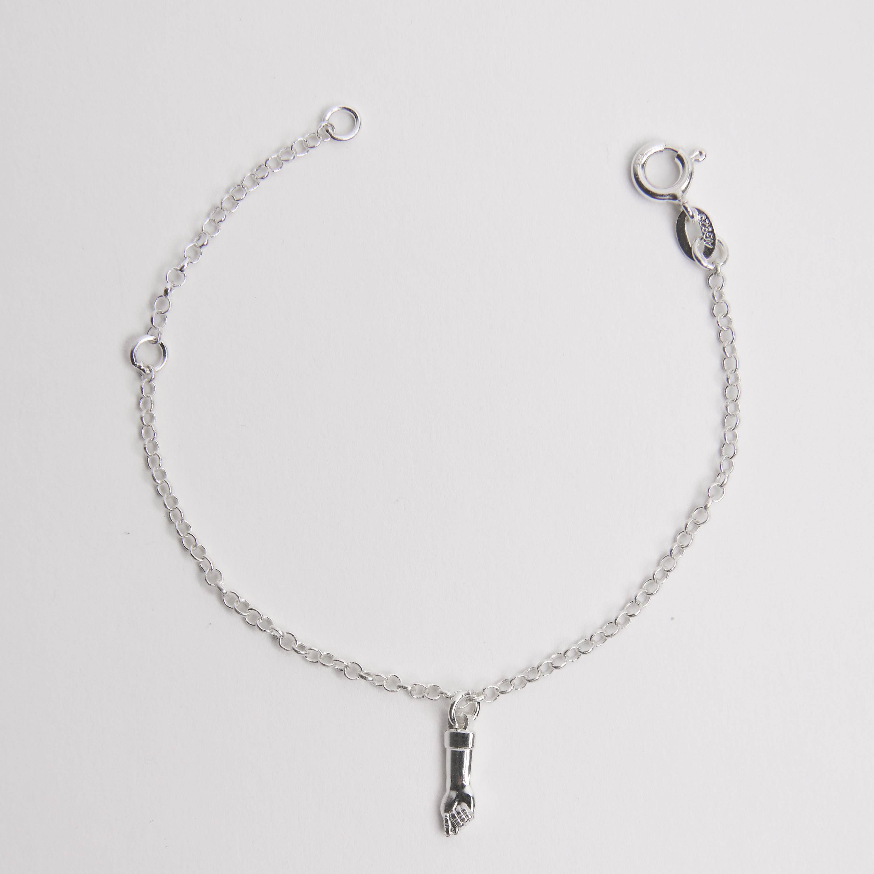 Pulseira pingente figa 10mm corrente elo português 15cm