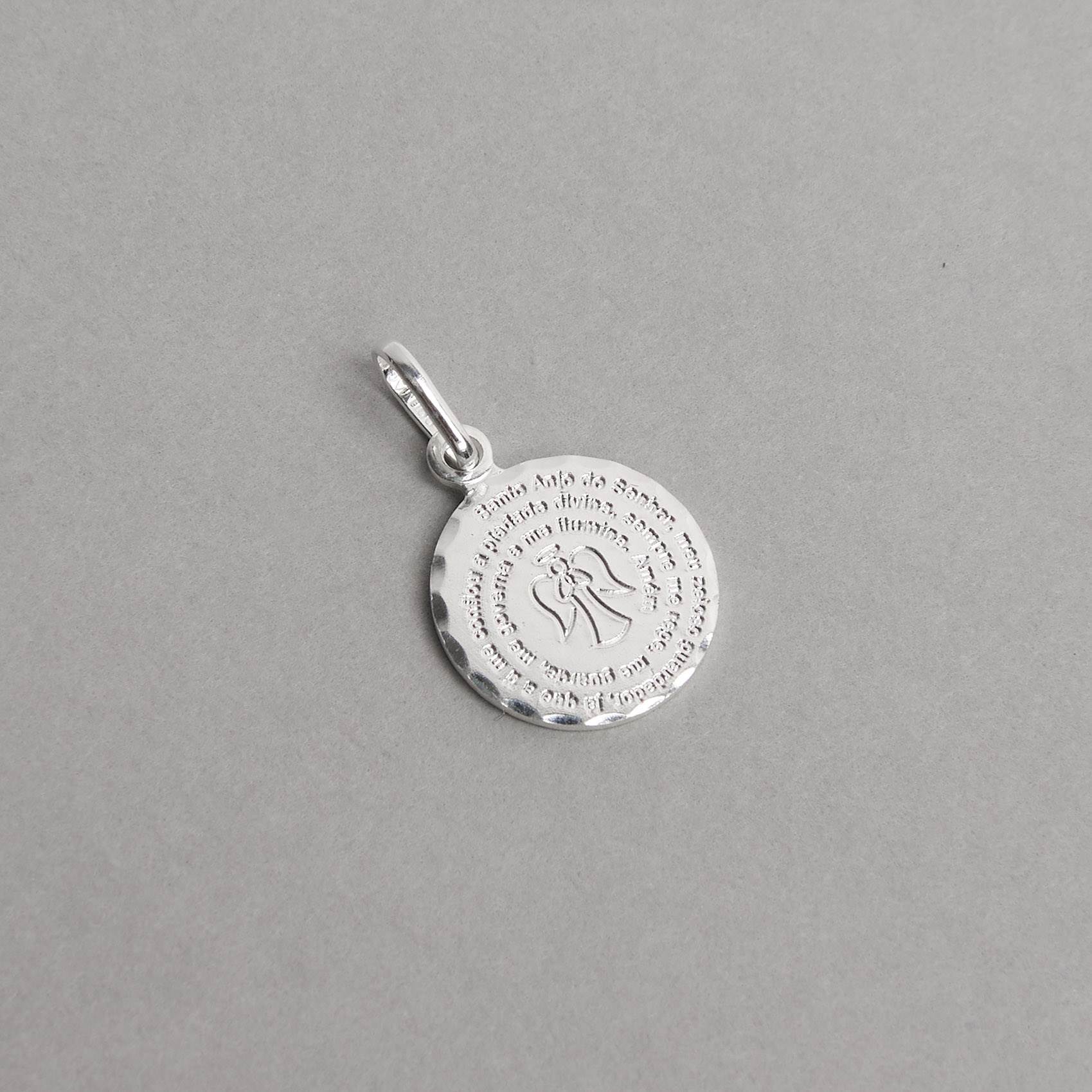 Pingente medalha Santo Anjo 12mm