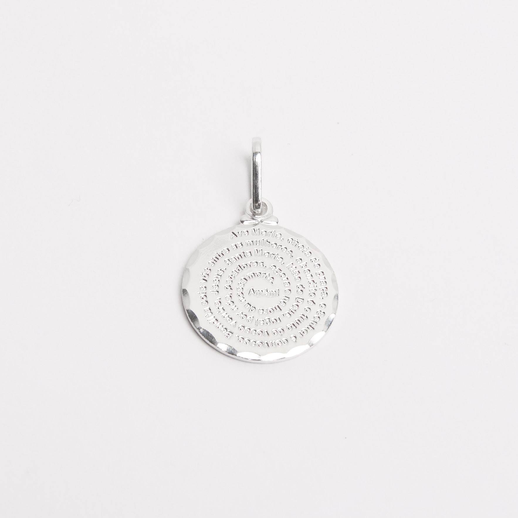 Pingente medalha Ave Maria 15mm