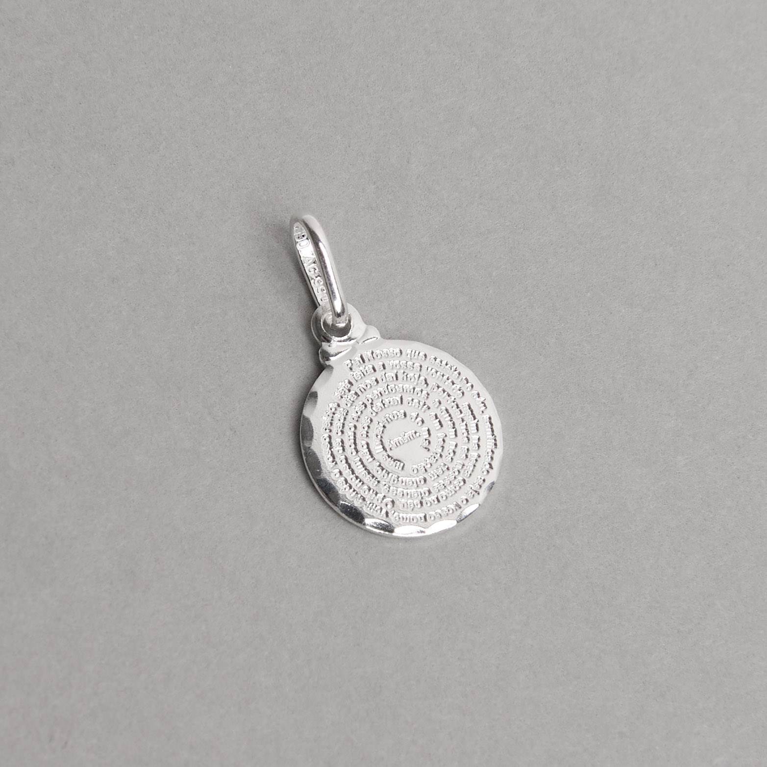 Pingente medalha redonda Pai Nosso 12mm