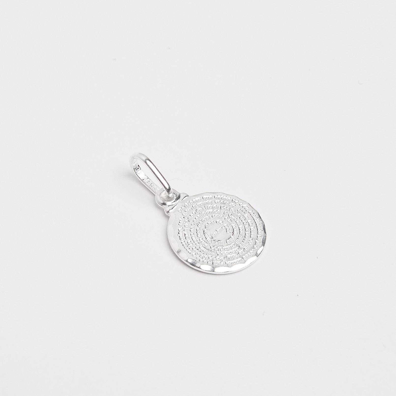Pingente medalha redonda Pai Nosso 12mm