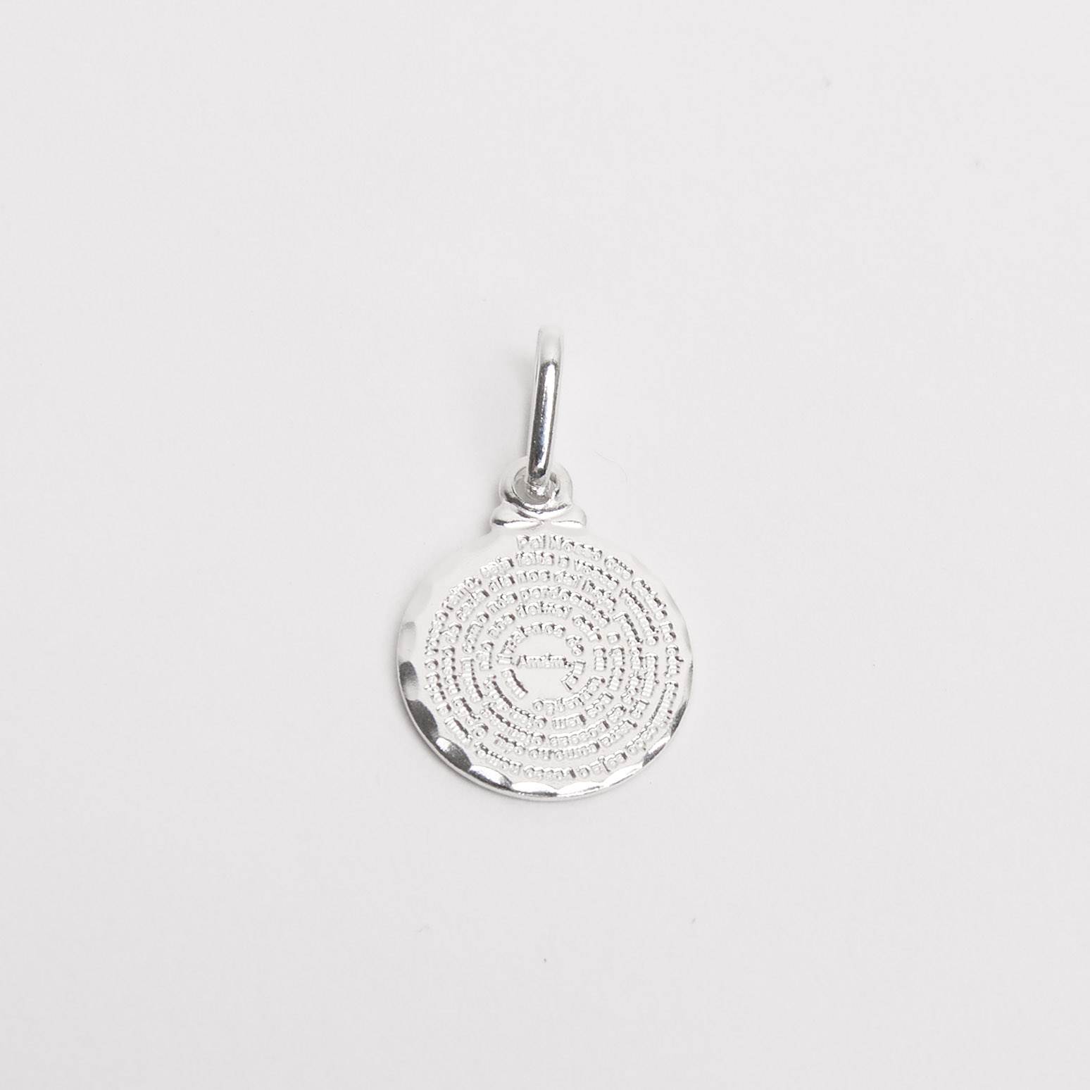 Pingente medalha redonda Pai Nosso 12mm