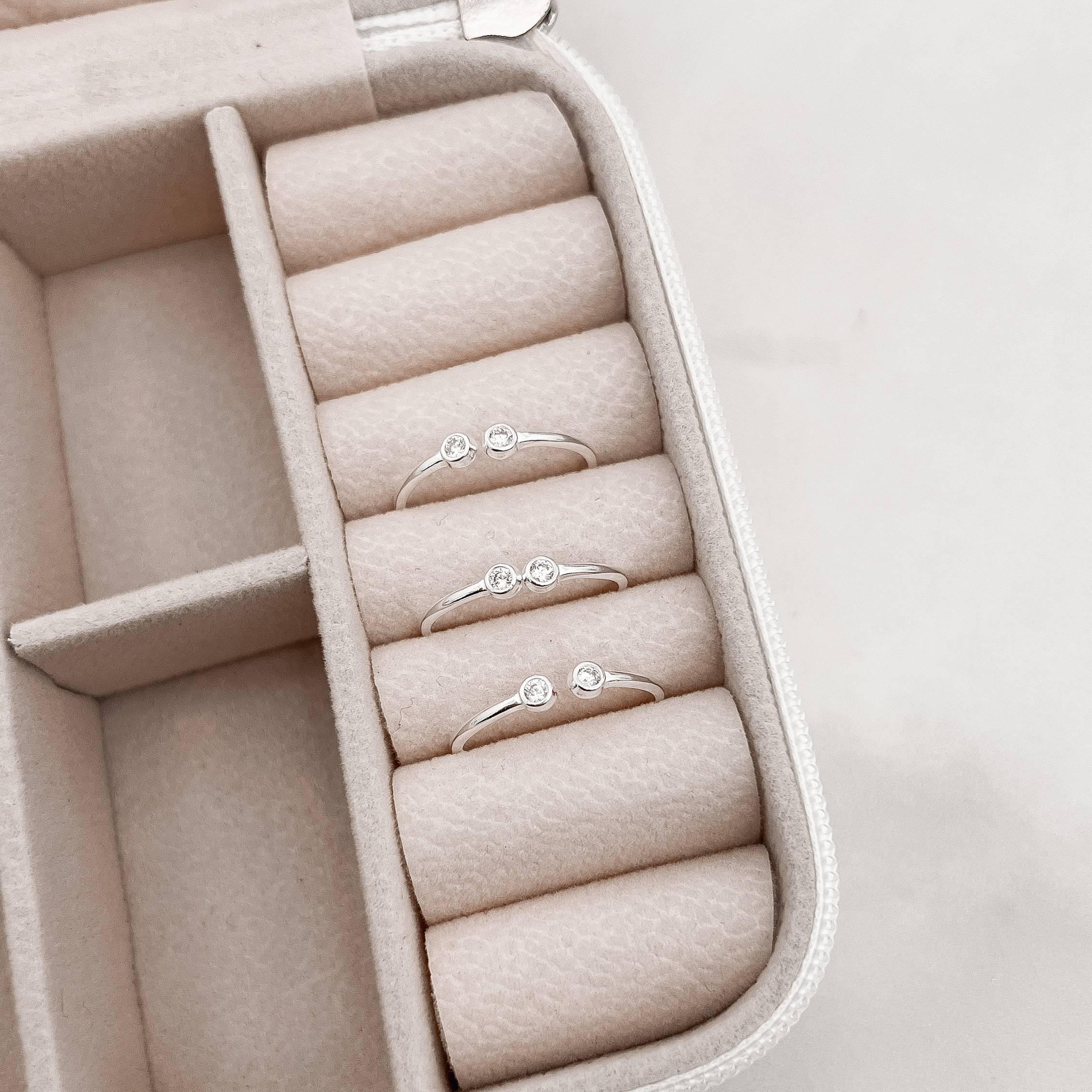 Imagem Anel 2 mini zircônias regulável P