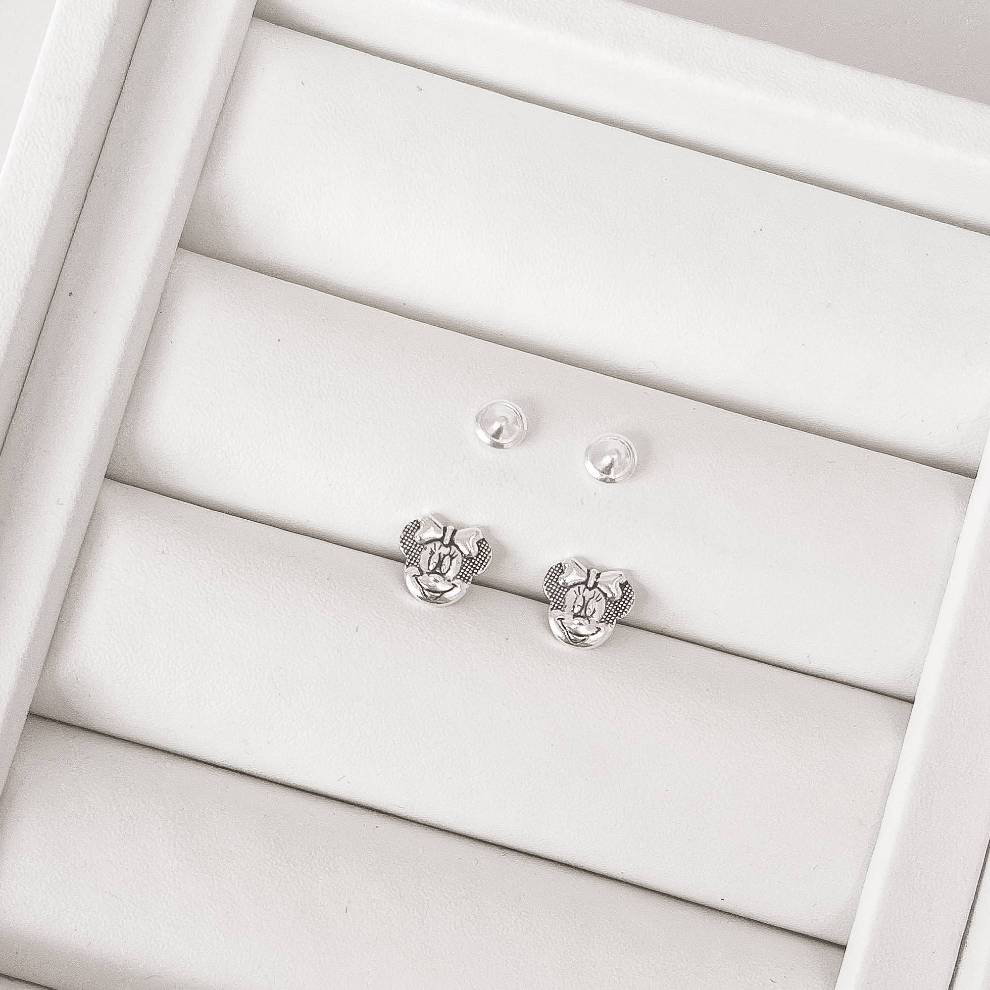 Imagem Brinco infantil Minnie envelhecido 9mm tarraxa baby