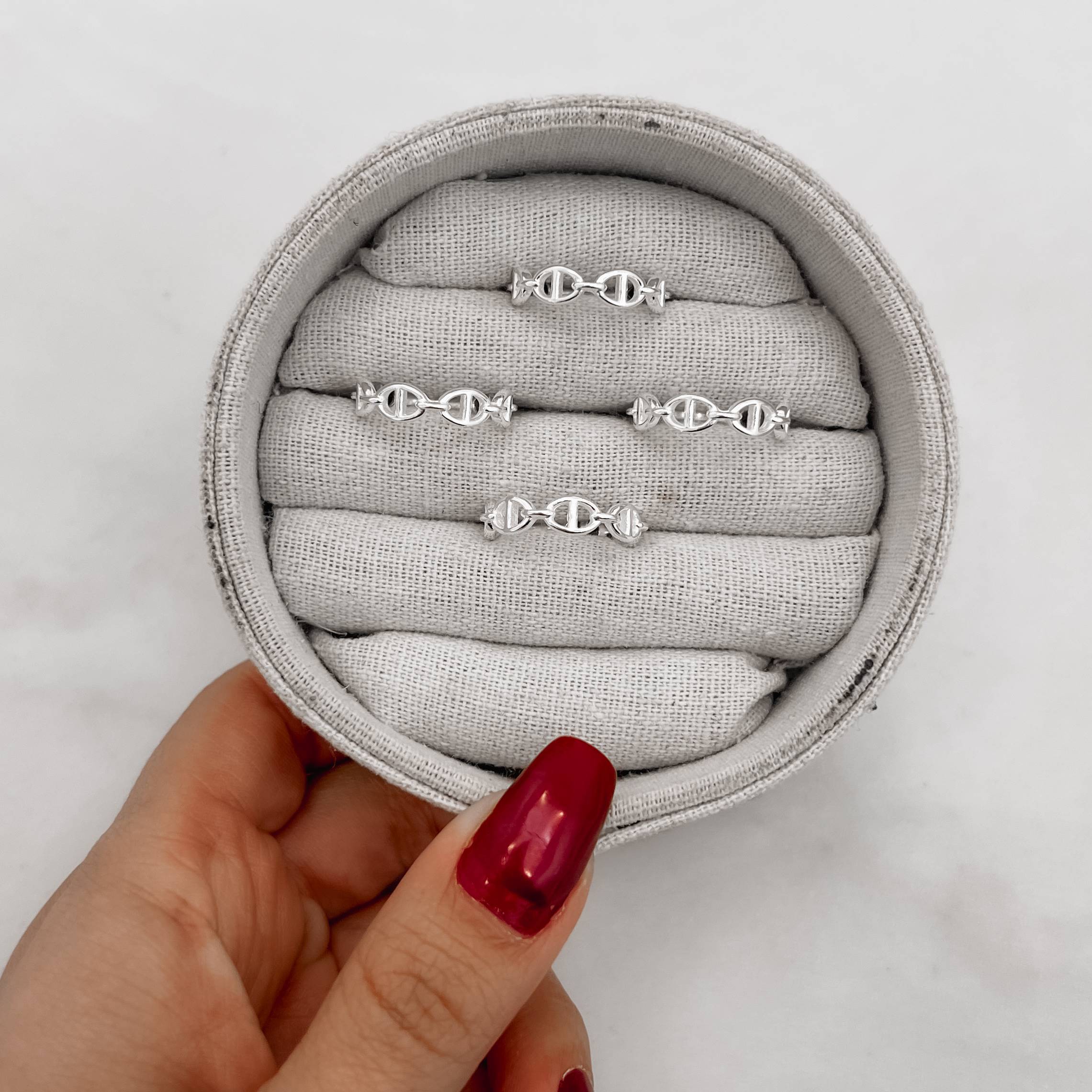 Anel corrente elos ovais