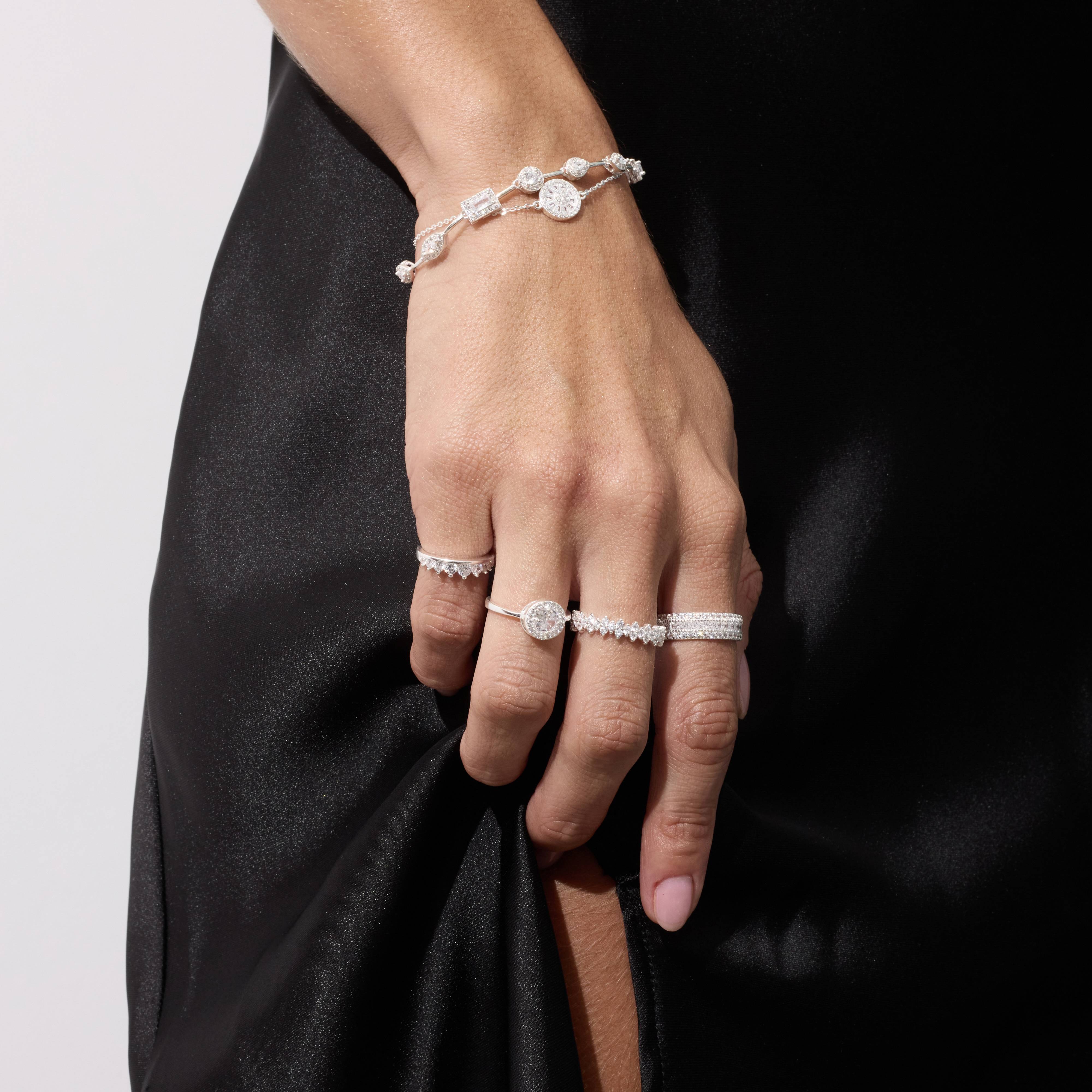 Imagem Secundária Anel zircônia caixa alta com cravejado