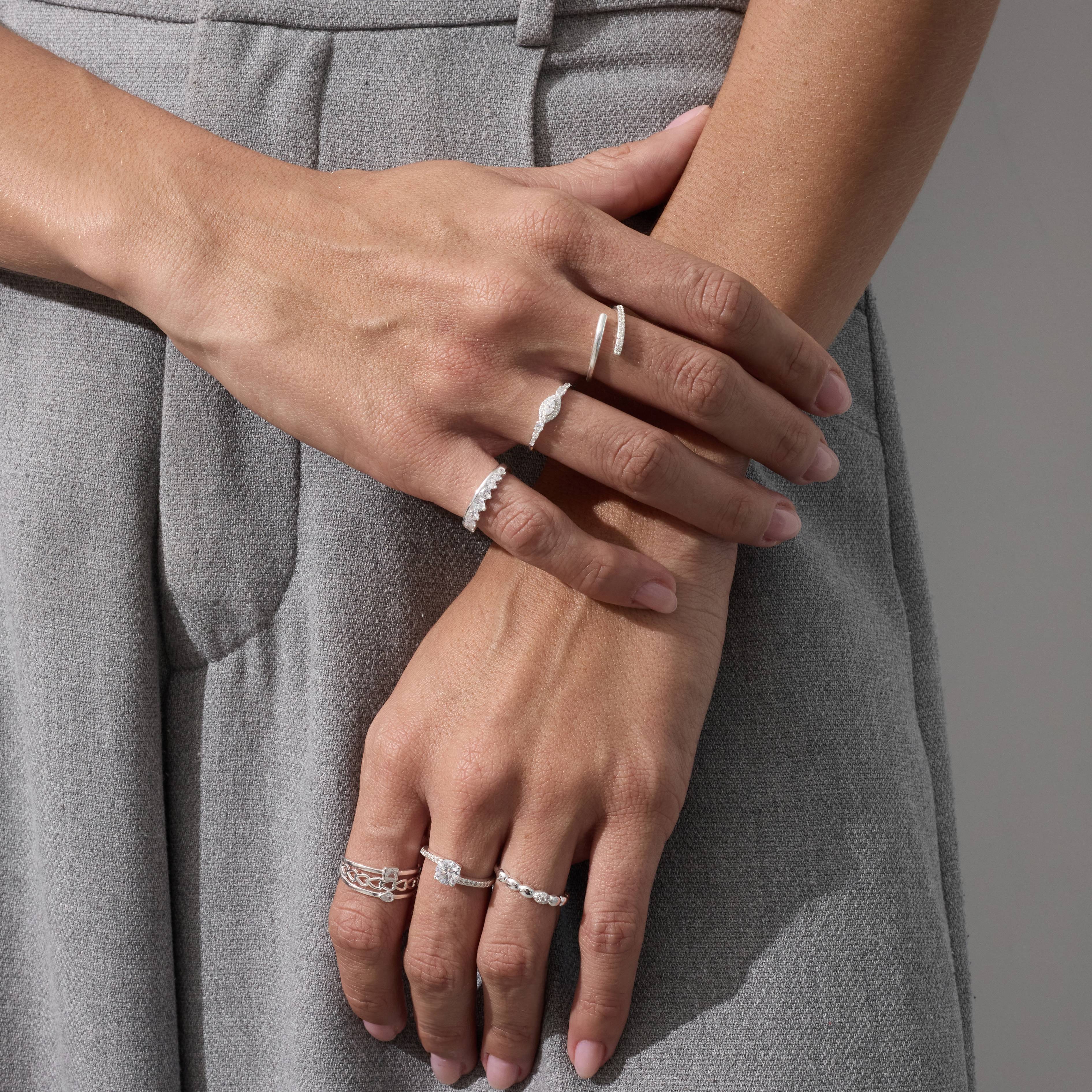 Imagem Secundária Anel solitário 6mm fio cravejado