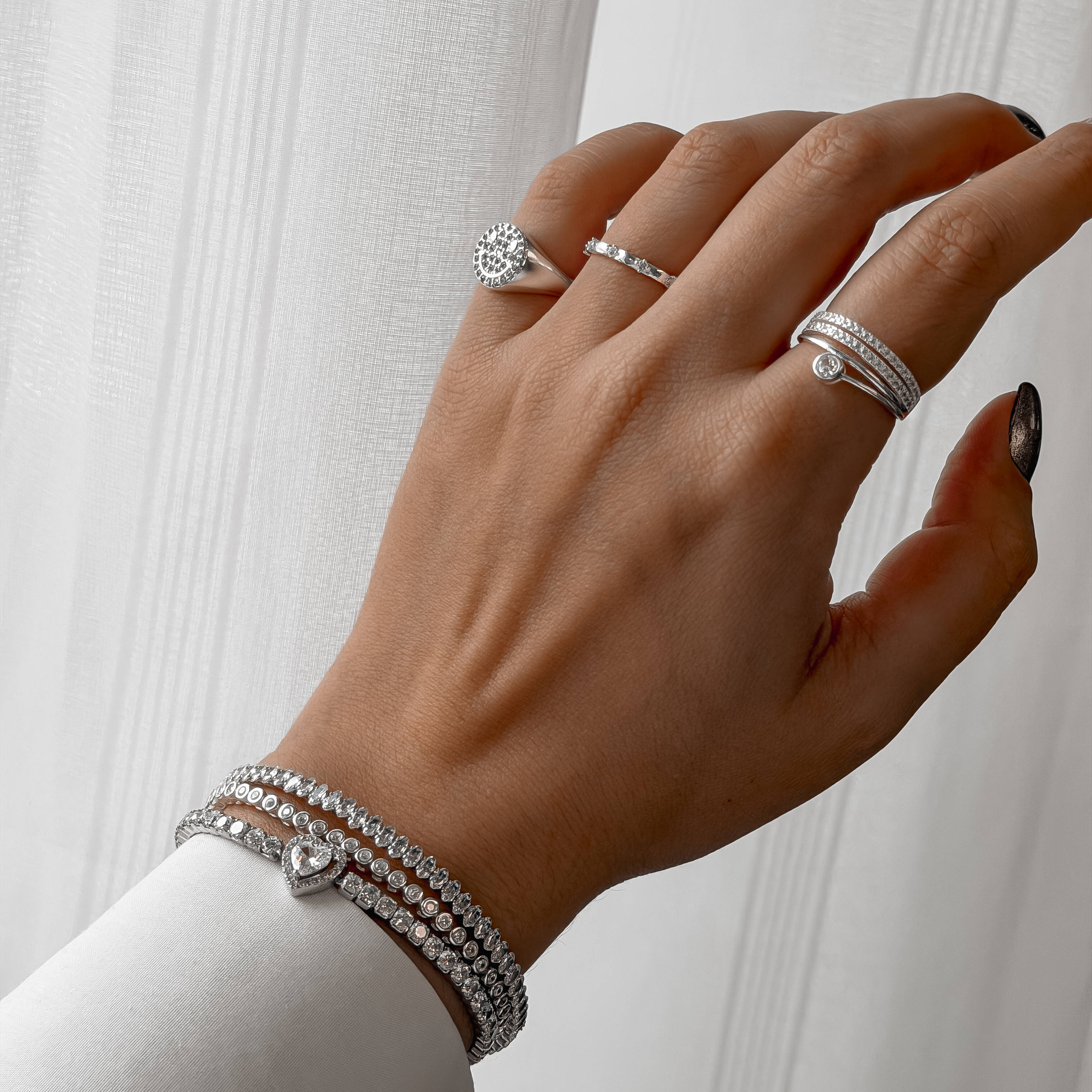 Imagem Secundária Anel 4 fios meia aliança, aparador e solitário 4mm