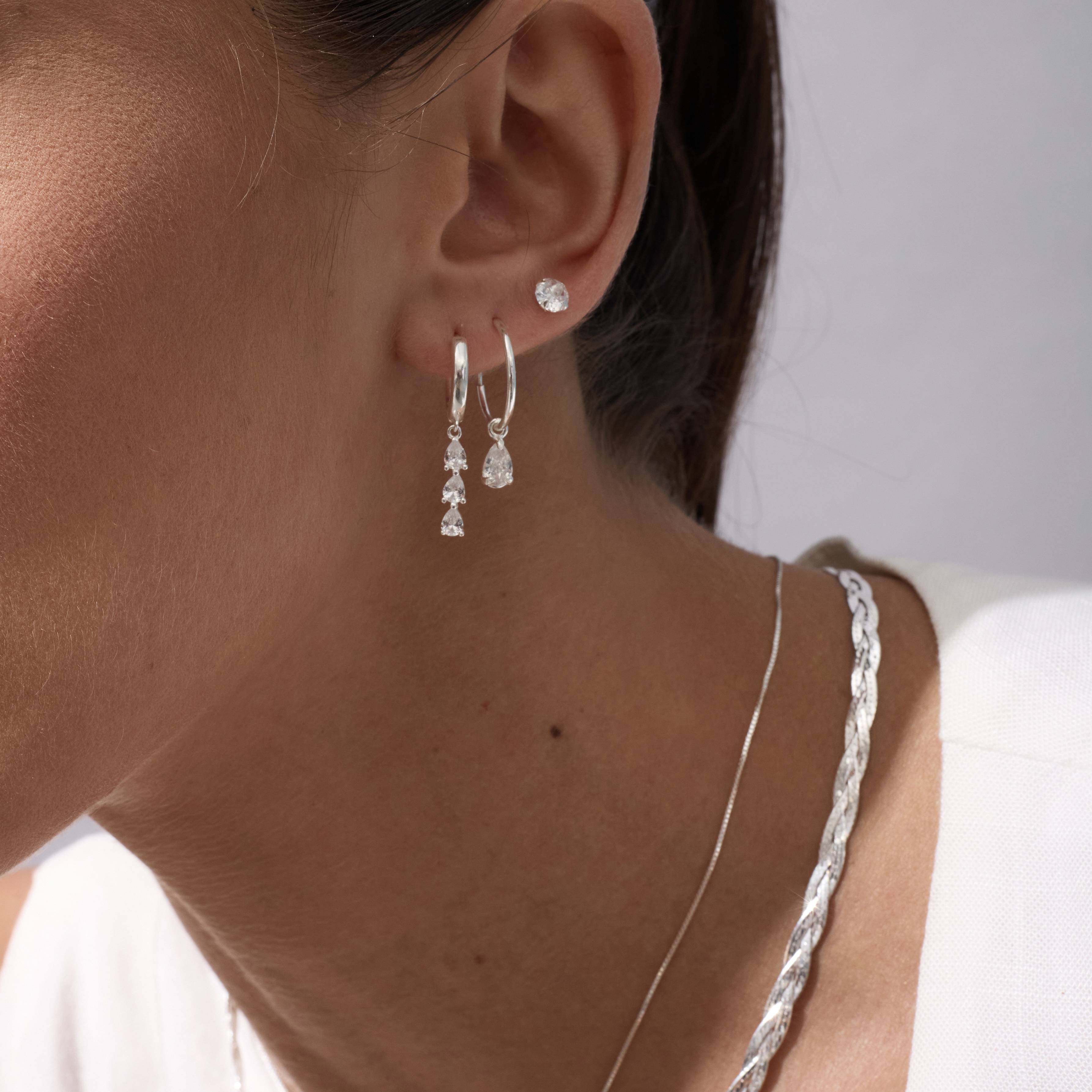 Imagem Secundária Argola 15mm pingente zircônia gota cristal