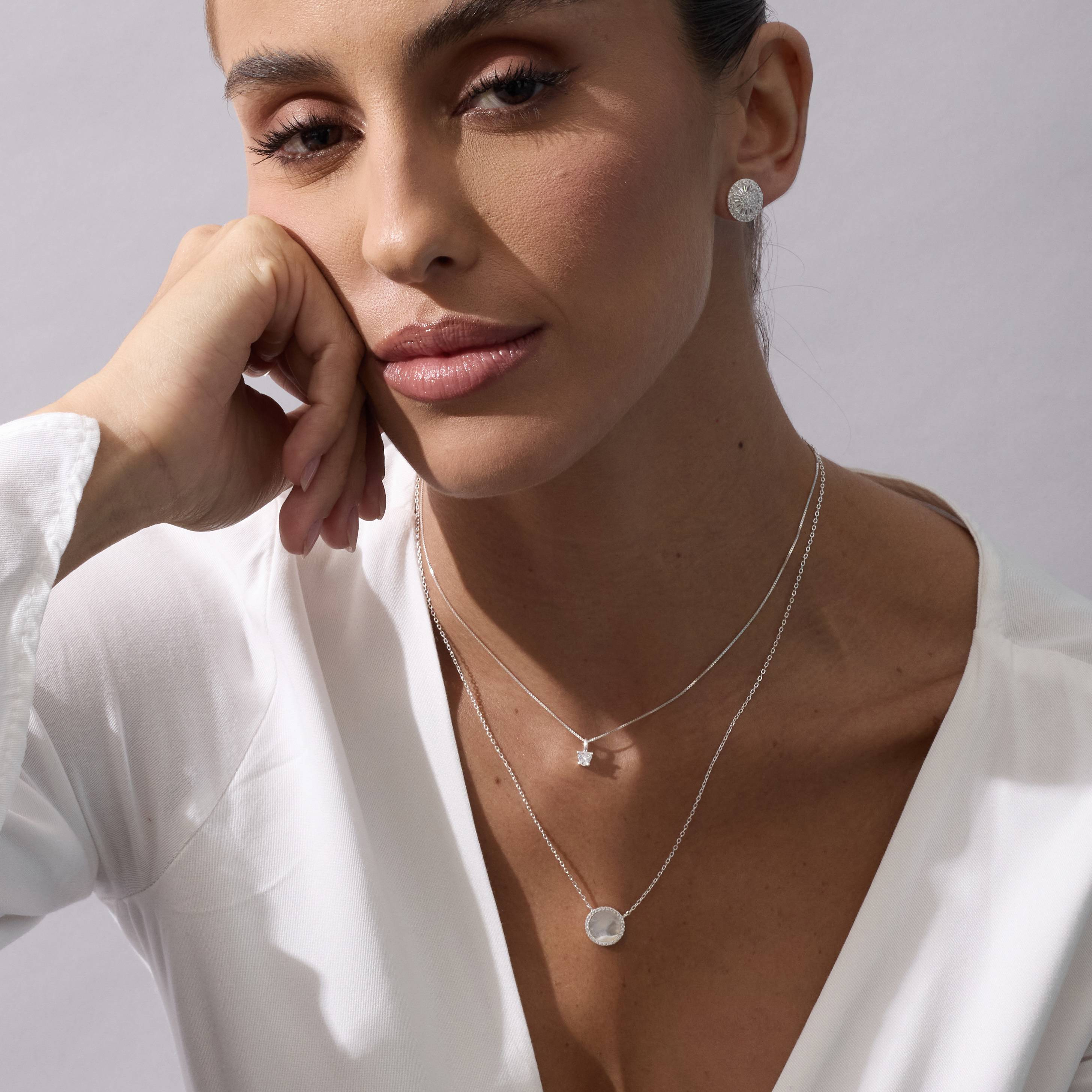 Imagem Secundária Colar zircônia coração cristal 5mm 40cm