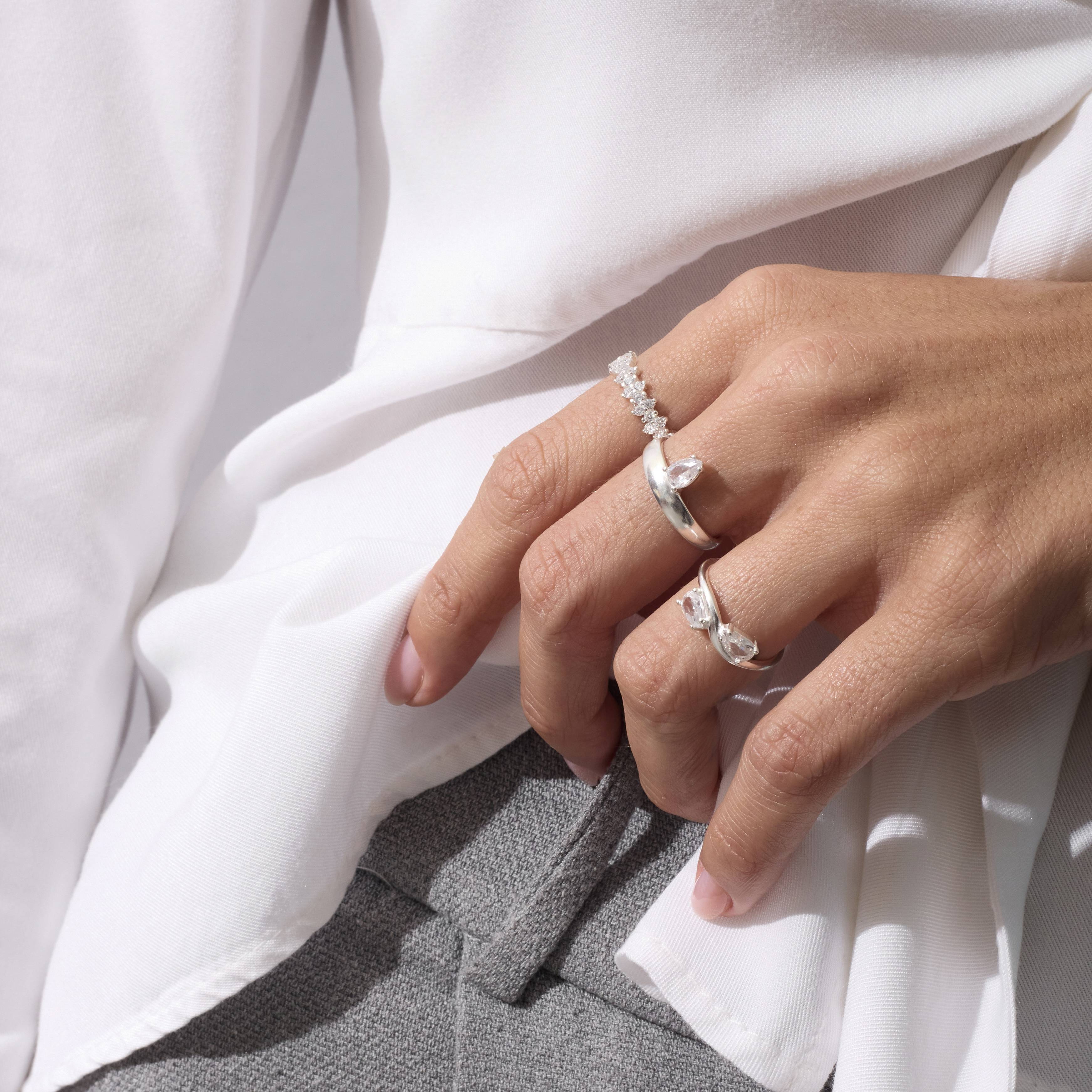 Imagem Secundária Anel solitário zircônia gota 6mm