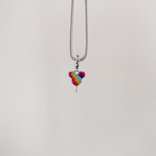 Berloque pingente pirulito Mickey resina 16mm elo cravejado envelhecido