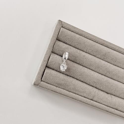 Berloque pingente zircônia coração 6mm