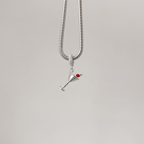 Berloque pingente taça detalhe resina 16mm elo cravejado