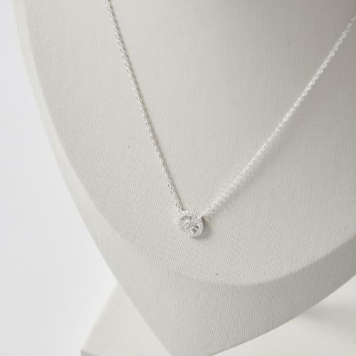 Colar botão cravejado 9mm corrente cadeado 40+5cm