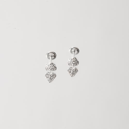 Brinco infantil flor com zircônias 5mm tarraxa baby