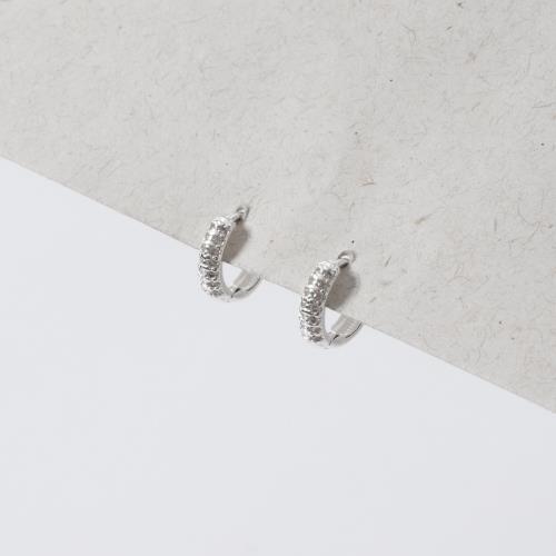 Argola click cravejado duplo 10mm