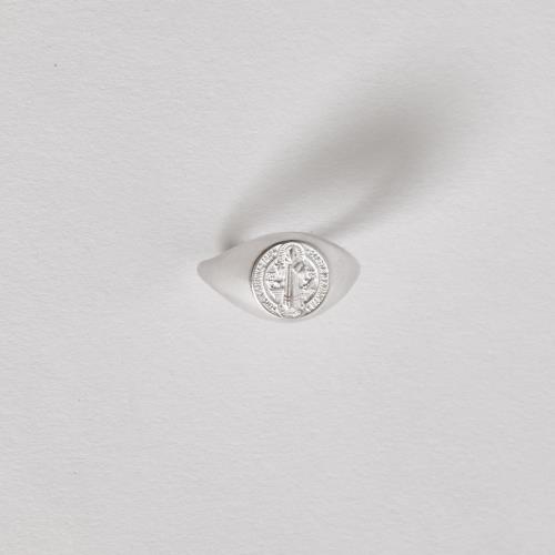 Anel largo medalha São Bento 