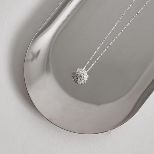 Colar pingente botão todo cravejado 11mm 45cm