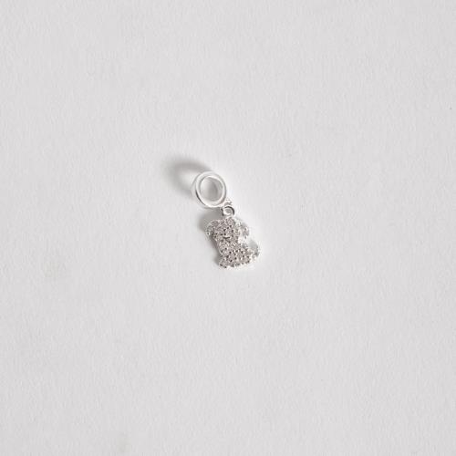 Berloque pingente cachorro cravejado 9mm