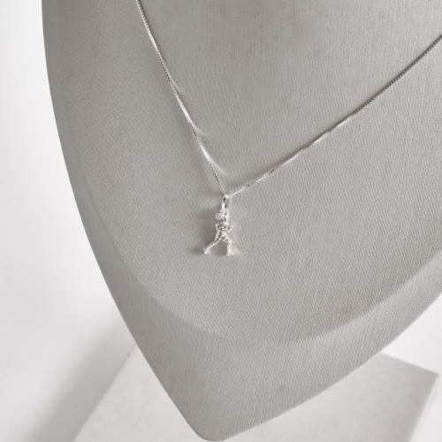 Colar pingente corredora cravejada 15mm 45cm