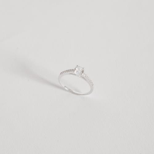 Anel meia aliança e solitário 5mm