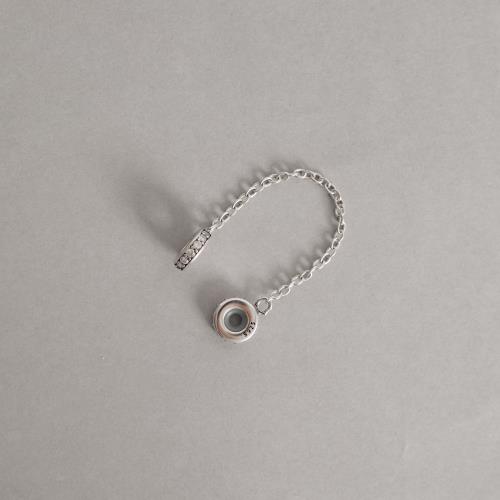 Berloque trava cravejada silicone ródio