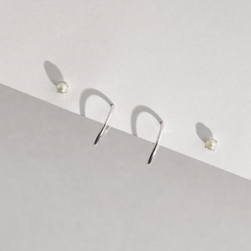 Dupla pérola 3mm e argola 12mm